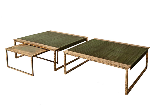 Trio square bronze tables