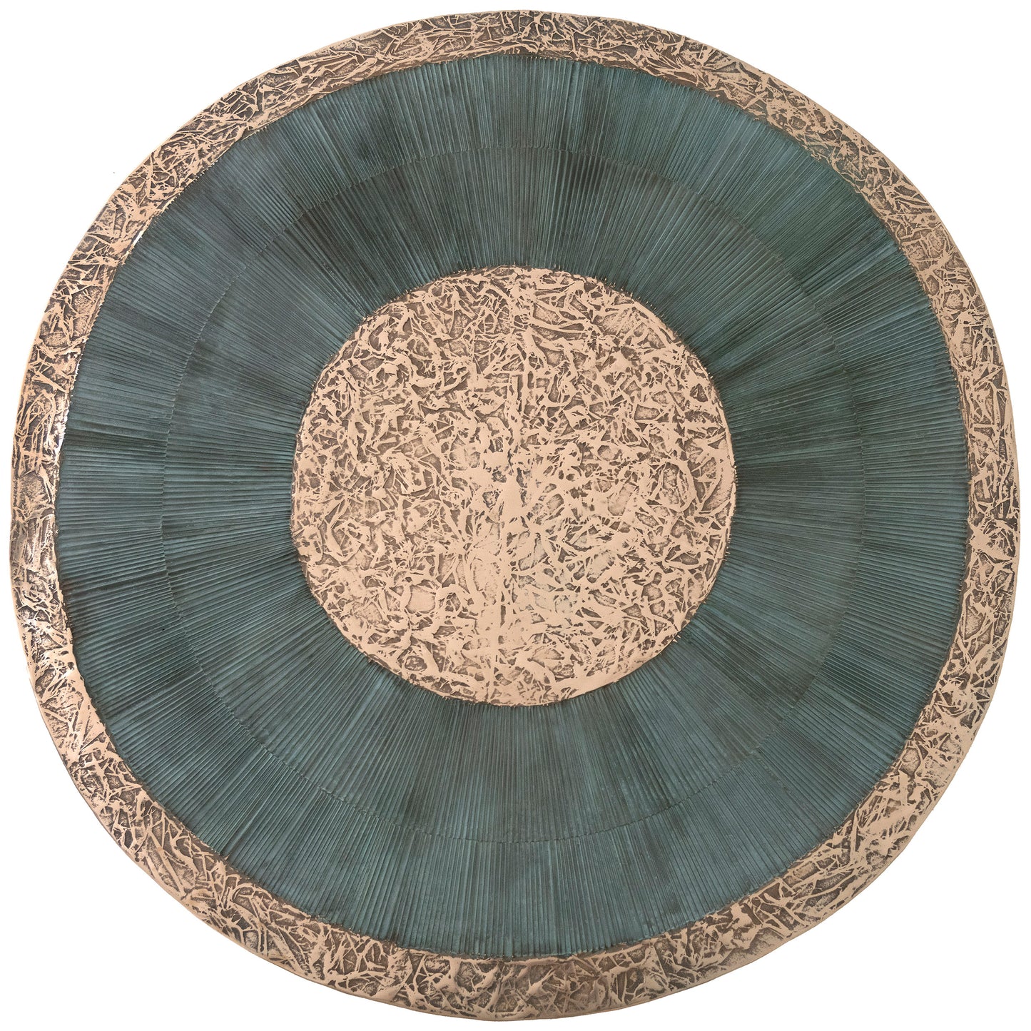 Antique green round table