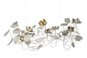 Paper water lily chandelier