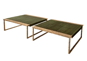 Square gold bronze table