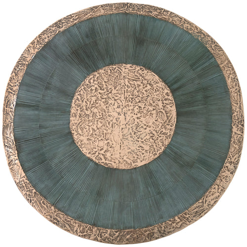Antique green round table