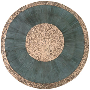 Antique green round table