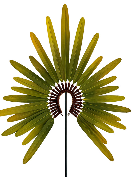 Red feathered headdress